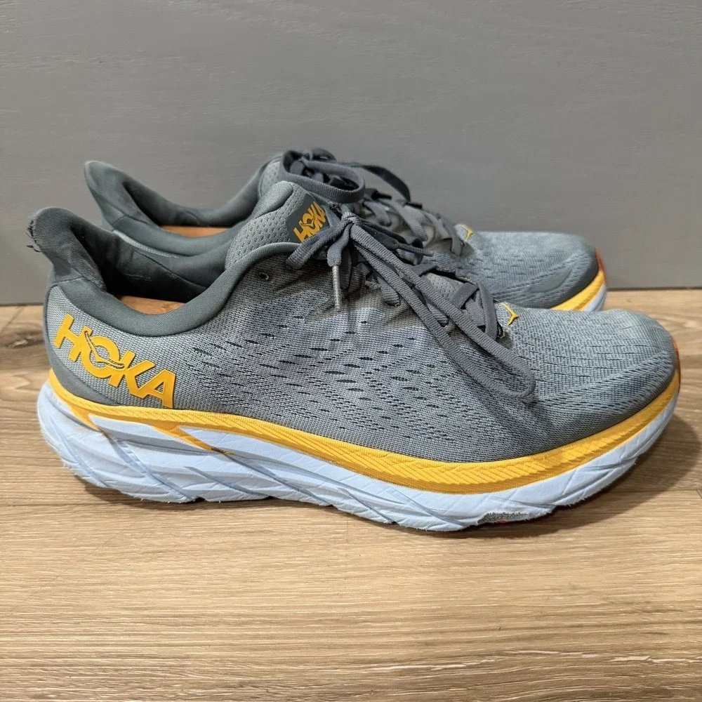 Hoka One One Clifton 8 Men Running Shoes Goblin Blue Mountain Spring 11 EE Wide